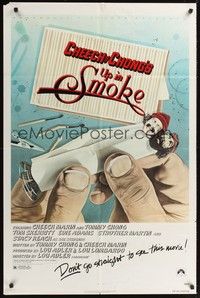 6c950 UP IN SMOKE 1sh '78 Cheech & Chong marijuana drug classic, great Scakisbrick artwork!