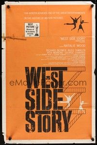 6c973 WEST SIDE STORY 1sh R63 Academy Award winning classic musical, wonderful art!