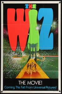 6c990 WIZ teaser 1sh '78 Diana Ross, Michael Jackson, Richard Pryor, Wizard of Oz, art by Bob Peak!