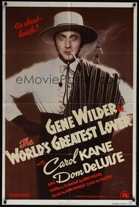 6c994 WORLD'S GREATEST LOVER 1sh '77 Dom DeLuise, most romantic Gene Wilder, great image!