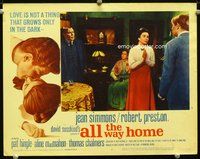 6d135 ALL THE WAY HOME LC #4 '63 close up of Jean Simmons pleading with man in suit!