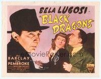 6d012 BLACK DRAGONS TC R49 large image of spooky Bela Lugosi dressed in black with black hat!