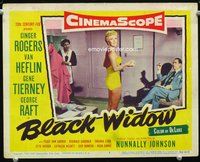 6d178 BLACK WIDOW LC #2 '54 c/u of Reginald Gardiner watching sexy barely-dressed Ginger Rogers!