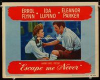 6d289 ESCAPE ME NEVER LC #4 '48 close up of pretty Ida Lupino & young Gig Young w/ lots of hair!