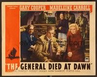 6d325 GENERAL DIED AT DAWN LC '36 close up of worried Gary Cooper & beautiful Madeleine Carroll!