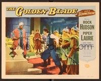 6d337 GOLDEN BLADE LC #4 '53 Piper Laurie watches Edgar Barrier have Rock Hudson restrained!