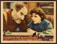 6d373 I COVER THE WATERFRONT LC '33 close up of pretty Claudette Colbert & Ernest Torrence!