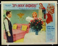 6d376 IF A MAN ANSWERS LC #6 '62 Bobby Darin looks at Sandra Dee standing by flowers she got!