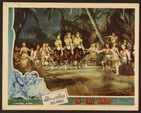6d384 IN THE NAVY LC '41 the Andrews Sisters perform with girls in grass skirts at Hawaiian luau!