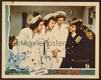 6d381 IN THE NAVY LC '41 close up of the Andrews Sisters with Lou Costello in admiral's uniform!
