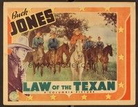 6d416 LAW OF THE TEXAN LC '38 Buck Jones on his horse leads five Texas Rangers on search!