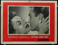 6d421 LIGHTNING STRIKES TWICE LC #7 '51 romantic close up of bad Ruth Roman & Richard Todd!