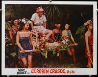 6d436 LT. ROBIN CRUSOE, U.S.N. LC '66 Disney, sexy island babes carrying Dick Van Dyke in jungle!
