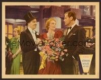 6d457 MEN ARE NOT GODS LC '36 Gertrude Lawrence holding bouquet stands between two men in tuxes!