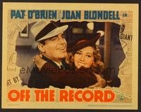 6d494 OFF THE RECORD LC '39 best close up of newspaper reporters Pat O'Brien & Joan Blondell!