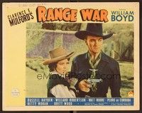 6d522 RANGE WAR LC '39 close up of cowboy William Boyd as Hopalong Cassidy with Betty Moran!