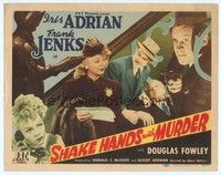 6d071 SHAKE HANDS WITH MURDER TC '44 Iris Adrian holds fur & papers while Frank Jenks points gun!