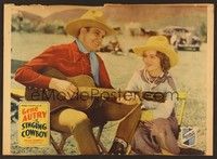 6d556 SINGING COWBOY LC '36 wonderful close up of Gene Autry playing his guitar for Lois Wilde!