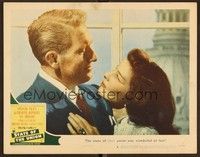 6d574 STATE OF THE UNION LC #8 '48 Capra, romantic close up of Spencer Tracy & Katharine Hepburn!