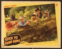 6d575 STICK TO YOUR GUNS LC '41 William Boyd as Hopalong Cassidy & Andy Clyde aiming guns by tree!