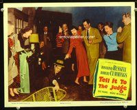 6d595 TELL IT TO THE JUDGE LC #2 '49 dancing Rosalind Russell watches clumsy Bob Cummings fall!