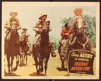 6d602 TEXANS NEVER CRY LC #6 '51 c/u of cowboy Gene Autry on Champion riding with four other men!