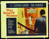 6d606 THAT KIND OF WOMAN LC #3 '59 pretty Sophia Loren is caught in the arms of another man!