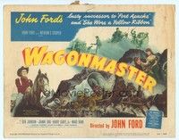 6d108 WAGON MASTER TC '50 John Ford, Ben Johnson, cool artwork of wagon train!