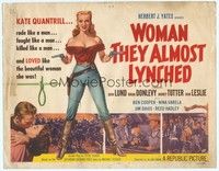 6d114 WOMAN THEY ALMOST LYNCHED TC '53 great art of super sexy female gunfighter Audrey Totter!