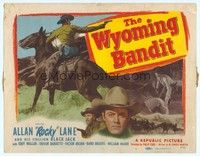 6d115 WYOMING BANDIT TC '49 cowboy Allan Rocky Lane close up & riding his stallion Black Jack!