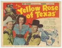 6d116 YELLOW ROSE OF TEXAS TC '44 Roy Rogers with sexy Dale Evans and punching bad guy!
