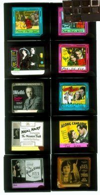 6e016 LOT OF 10 CRACKED GLASS SLIDES lot '19-'38 D.W. Griffith's Trueheart Susie + many more!