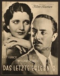 6e160 ONE WAY PASSAGE German program '33 different images of William Powell & pretty Kay Francis!
