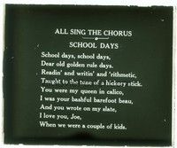 6e137 SCHOOL DAYS singalong lyrics glass slide '20s the children's classic song!