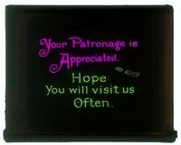 6e145 YOUR PATRONAGE IS APPRECIATED glass slide '20s hope you will visit us often!