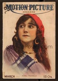 6e049 MOTION PICTURE magazine March 1915 portrait of Mabel Trummelle in gypsy costume!