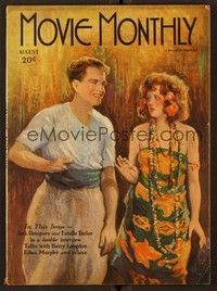 6e071 MOVIE MONTHLY magazine August 1925 art of Anita Stewart & Bert Lytell by Leo Kober!