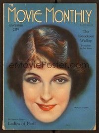 6e072 MOVIE MONTHLY magazine November 1925 headshot portrait art of Priscilla Dean by Leo Kober!