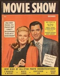 6e098 MOVIE SHOW magazine December 1942 Cary Grant & Ginger Rogers from Once Upon a Honeymoon!