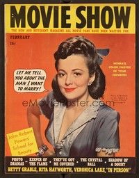 6e100 MOVIE SHOW magazine February 1943 Olivia De Havilland in costume from Princess O'Rourke!