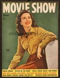 6e101 MOVIE SHOW magazine March 1943 full-length seated portrait of pretty Deanna Durbin !