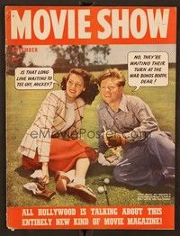 6e097 MOVIE SHOW magazine November 1942 Mickey Rooney & his wife Ava Gardner hawking ward bonds!