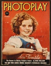 6e080 PHOTOPLAY magazine November 1937 cute smiling portrait of Shirley Temple by James Doolittle!