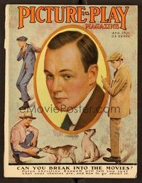 6e061 PICTURE PLAY magazine August 1921 four cool artwork images of Charles Ray by Knox!