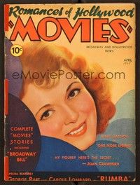 6e093 ROMANCES OF HOLLYWOOD MOVIES magazine April 1935 art of Janet Gaynor by James Lunnon!