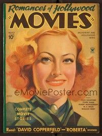 6e094 ROMANCES OF HOLLYWOOD MOVIES magazine May 1935 great art of Joan Crawford by James Lunnon!