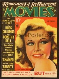 6e091 ROMANCES OF HOLLYWOOD MOVIES magazine November 1934 art of Ginger Rogers by James Lunnon!