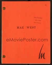 6e190 MAE WEST shooting draft TV script December 11, 1981, screenplay by E. Arthur Kean