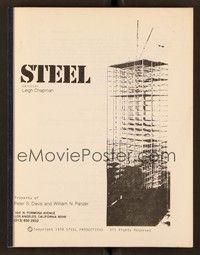 6e204 STEEL script '78 screenplay by Leigh Chapman, image of construction site on cover!