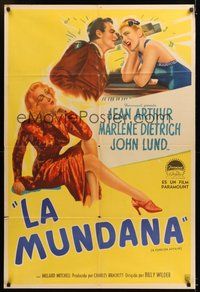 6f209 FOREIGN AFFAIR Argentinean '48 art of Jean Arthur & sexy full-length Marlene Dietrich!